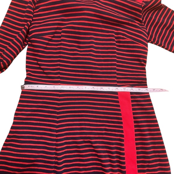 Bettie Page by Tatyana Kneelength Striped Mockneck Skater Swing Dress - Picture 4 of 7